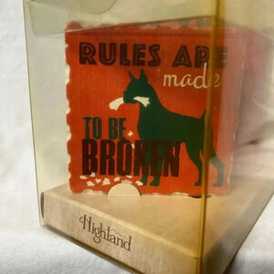 Boxer Dog mug coaster gift set‎ in box NWT 15 oz orange